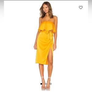 Lovers  and Friends Strapless Marigold  Midi Dress Size M